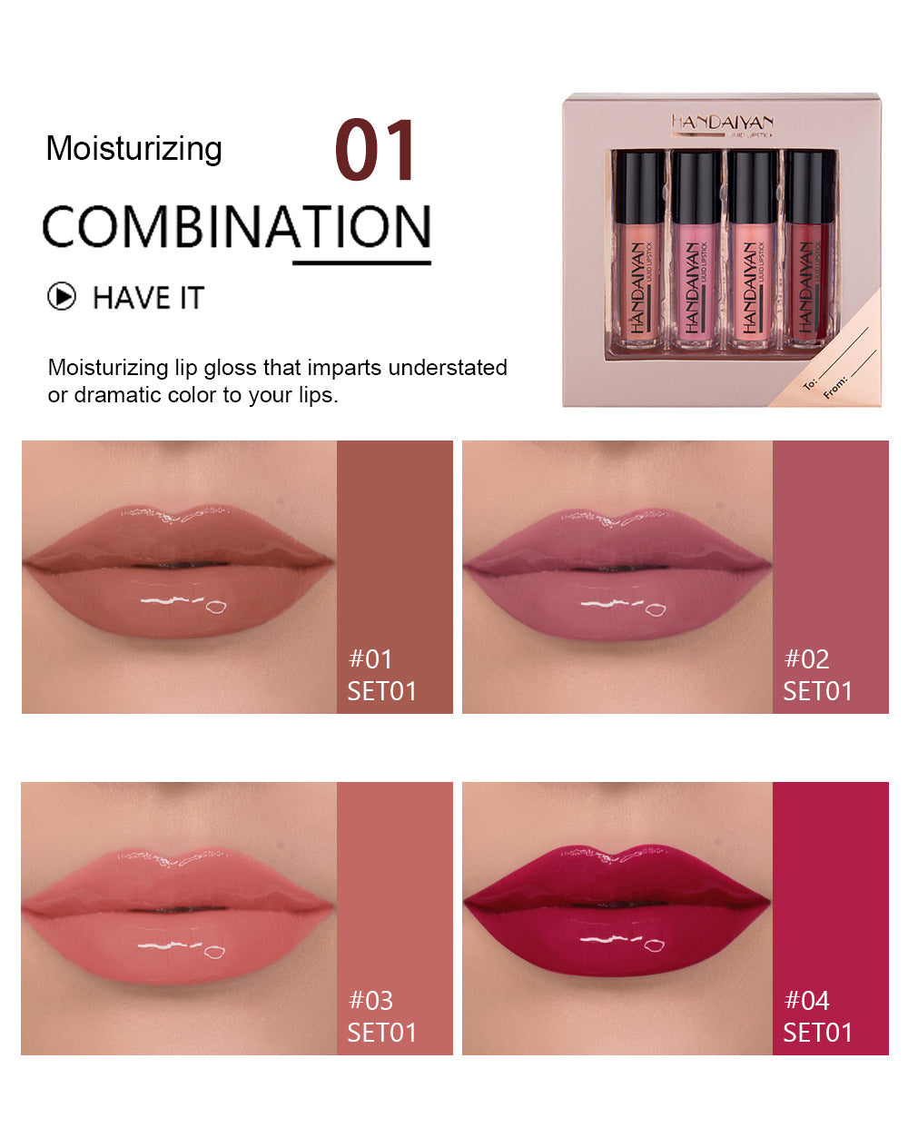 Set De Labiales Handaiyan - 4 Unidades